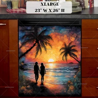 Preview of Couple in the Tropical Paradise magnet in Extra Large size.