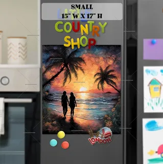 Preview of Couple in the Tropical Paradise magnet in Small size.