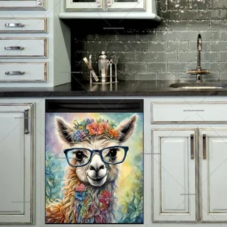 Preview of Cute  Llama in Eyeglasses magnet.