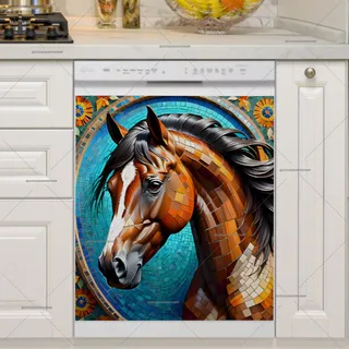 Preview of Beautiful Mosaic Brown Stallion magnet.