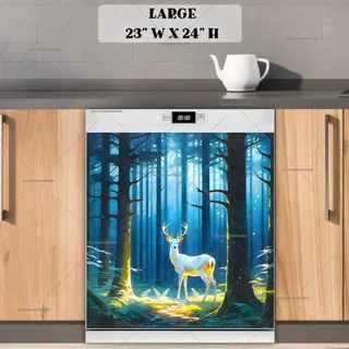 Preview of Beautiful White Deer magnet in Large size.