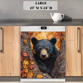 Preview of Pretty Autumn Black Bear Cub magnet in Large size.