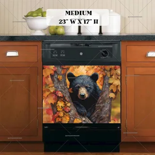 Preview of Pretty Autumn Black Bear Cub magnet in Medium size.