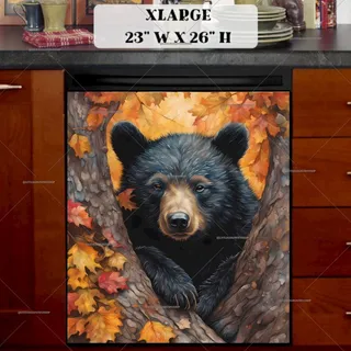 Preview of Pretty Autumn Black Bear Cub magnet in Extra Large size.