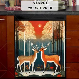 Preview of Deer Couple in the Fairytale Forest magnet in Extra Large size.