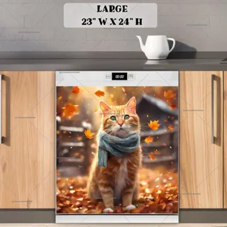 Preview of Farmhouse Kitten and Falling Leaves magnet in Large size.