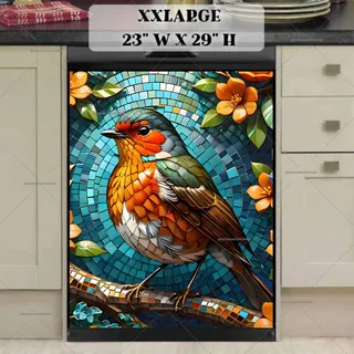 Preview of Beautiful Mosaic Robin magnet in XX Large size.