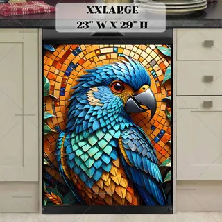 Preview of Beautiful Mosaic Parrot magnet in XX Large size.