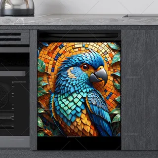 Preview of Beautiful Mosaic Parrot magnet.