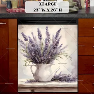 Preview of Lavenders in a White Pitcher magnet in Extra Large size.