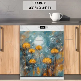 Preview of Gorgeous Abstract Dandelions magnet in Large size.