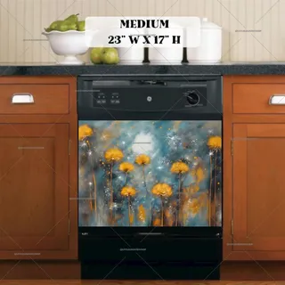 Preview of Gorgeous Abstract Dandelions magnet in Medium size.