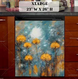 Preview of Gorgeous Abstract Dandelions magnet in Extra Large size.