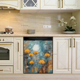 Preview of Gorgeous Abstract Dandelions magnet.