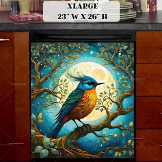 Preview of Fantasy Bird in the Moonlight magnet in Extra Large size.