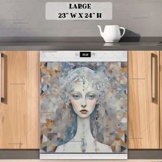 Preview of Abstract Snow Queen Portrait magnet in Large size.