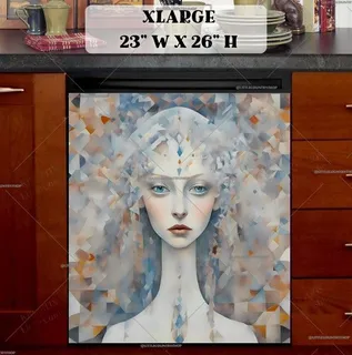 Preview of Abstract Snow Queen Portrait magnet in Extra Large size.