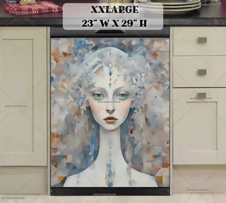 Preview of Abstract Snow Queen Portrait magnet in XX Large size.