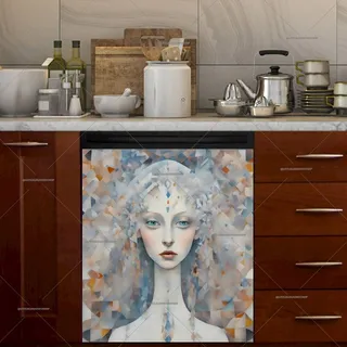 Preview of Abstract Snow Queen Portrait magnet.