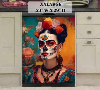 Preview of Sugar Skull Frida Kahlo magnet in XX Large size.