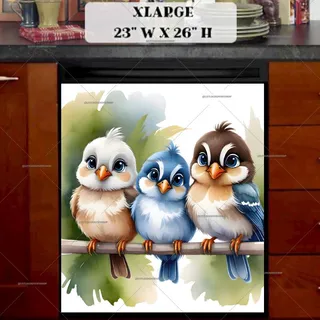 Preview of Cute Bird Family magnet in Extra Large size.