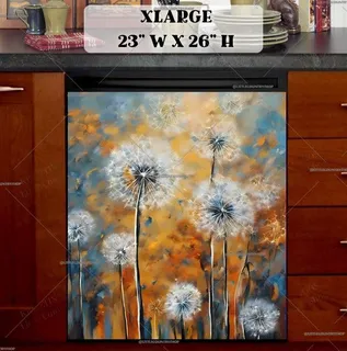 Preview of Beautiful Abstract Dandelions magnet in Extra Large size.