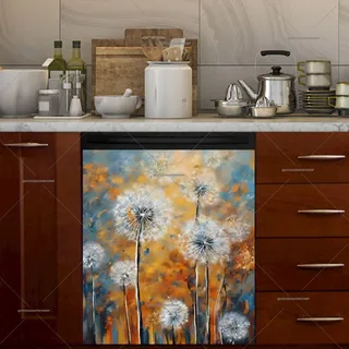 Preview of Beautiful Abstract Dandelions magnet.