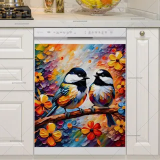 Preview of Pretty Summer Chickadees magnet.