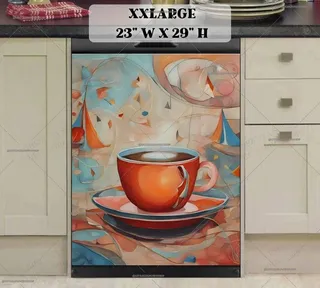 Preview of Abstract Coffee Cup Pixie magnet in XX Large size.