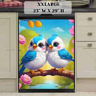 Preview of Cute Chibi Bird Couple magnet in XX Large size.