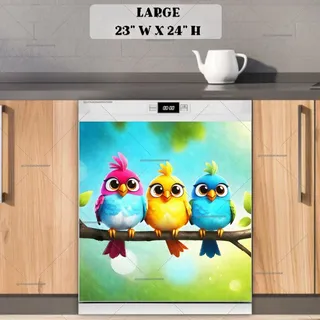 Preview of Colorful Bird Family magnet in Large size.