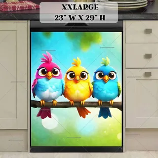 Preview of Colorful Bird Family magnet in XX Large size.