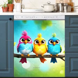 Preview of Colorful Bird Family magnet.