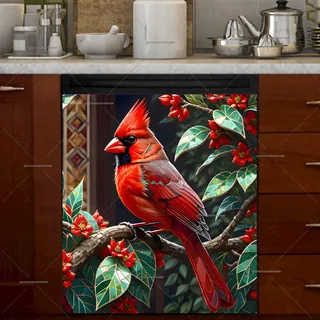 Preview of Cardinal on a Mosaic Tree magnet.