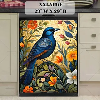 Preview of Blue Folklore Bird magnet in XX Large size.