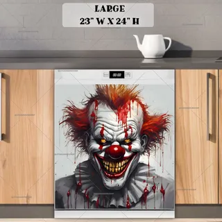 Preview of Scary Zombie Clown Portrait magnet in Large size.