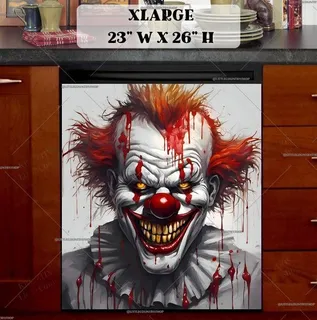 Preview of Scary Zombie Clown Portrait magnet in Extra Large size.