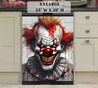 Preview of Scary Zombie Clown Portrait magnet in XX Large size.