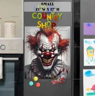 Preview of Scary Zombie Clown Portrait magnet in Small size.