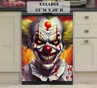 Preview of Creepy Zombie Clown Portrait magnet in XX Large size.