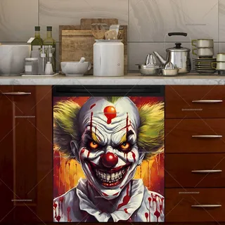 Preview of Creepy Zombie Clown Portrait magnet.