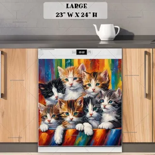 Preview of Cute Kittens in a Box magnet in Large size.