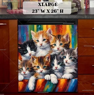 Preview of Cute Kittens in a Box magnet in Extra Large size.