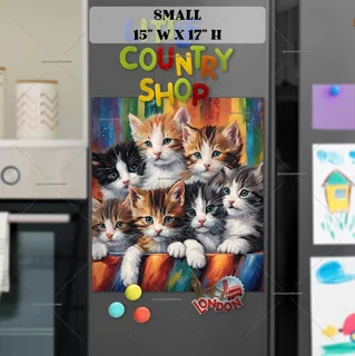 Preview of Cute Kittens in a Box magnet in Small size.