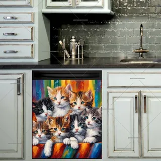 Preview of Cute Kittens in a Box magnet.