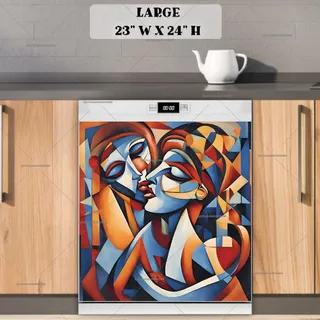 Preview of Abstract Kissing Couple magnet in Large size.