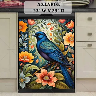 Preview of Beautiful Blue Folklore Bird magnet in XX Large size.