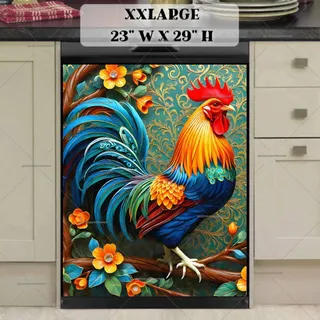 Preview of Beautiful Bohemian Rooster magnet in XX Large size.