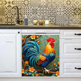 Preview of Beautiful Bohemian Rooster magnet.