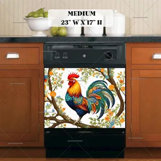 Preview of Beautiful Folklore Rooster magnet in Medium size.